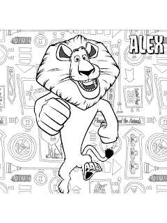 madagascar 3 coloring pages - alex the lion