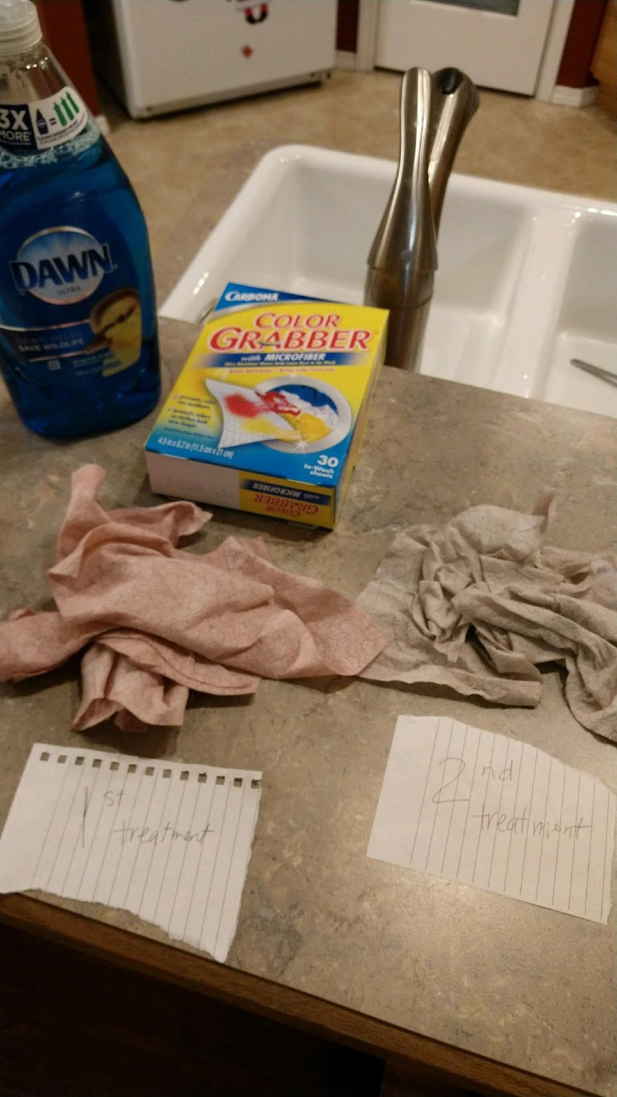 to..... Karla's Kitchen How to remove bleeding from red fabric