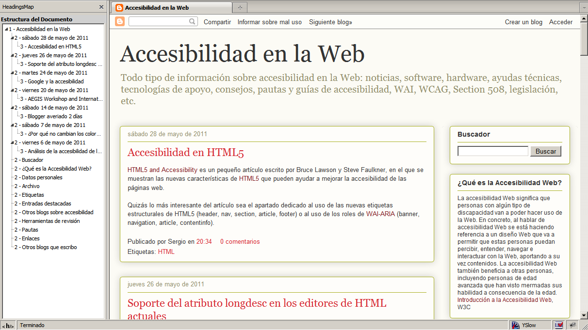 Accesibilidad en la  Encabezados h1, h2, h3,