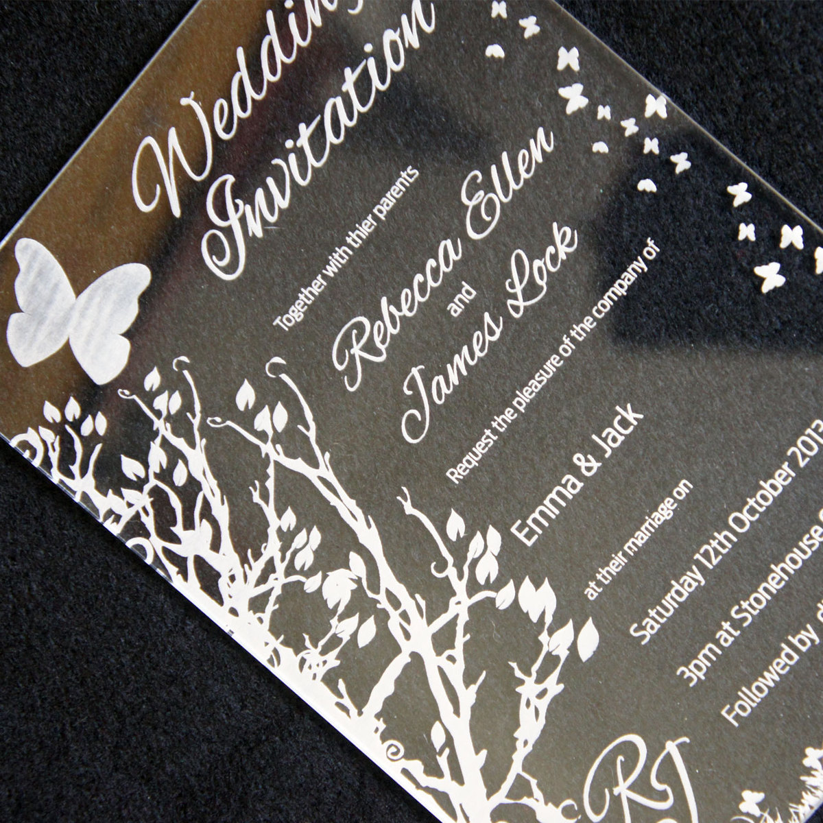 Custom and Unique Acrylic Invitations