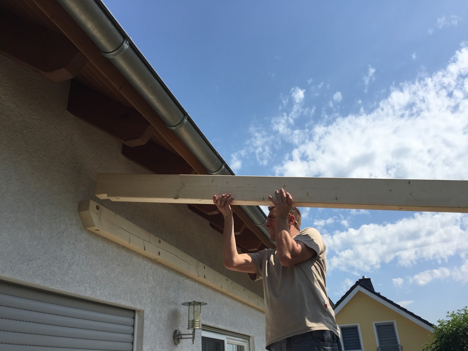 terrassenuberdachung an dachsparren befestigen, holzwurmtom.de: bau einer terrassenüberdachung - teil 2, Design ideen