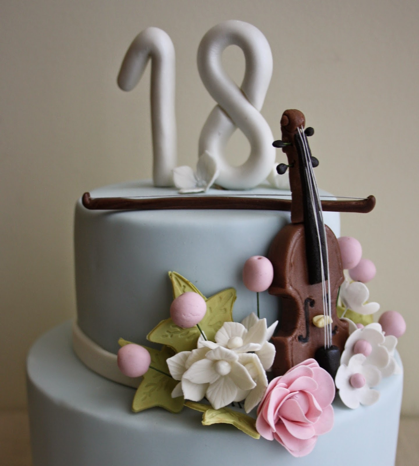Belen cakes and cookies: Tarta 18 años flores y violín