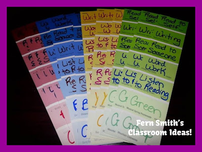 Fern Smith's Classroom Ideas Daily Five Organizational Bookmarks!
