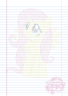 Folha Papel Pautado Little Poney da Fluttershy rabiscado em PDF para imprimir na folha A4 Folha Papel Pautado Little Poney da Fluttershy rabiscado em PDF para imprimir na folha A4