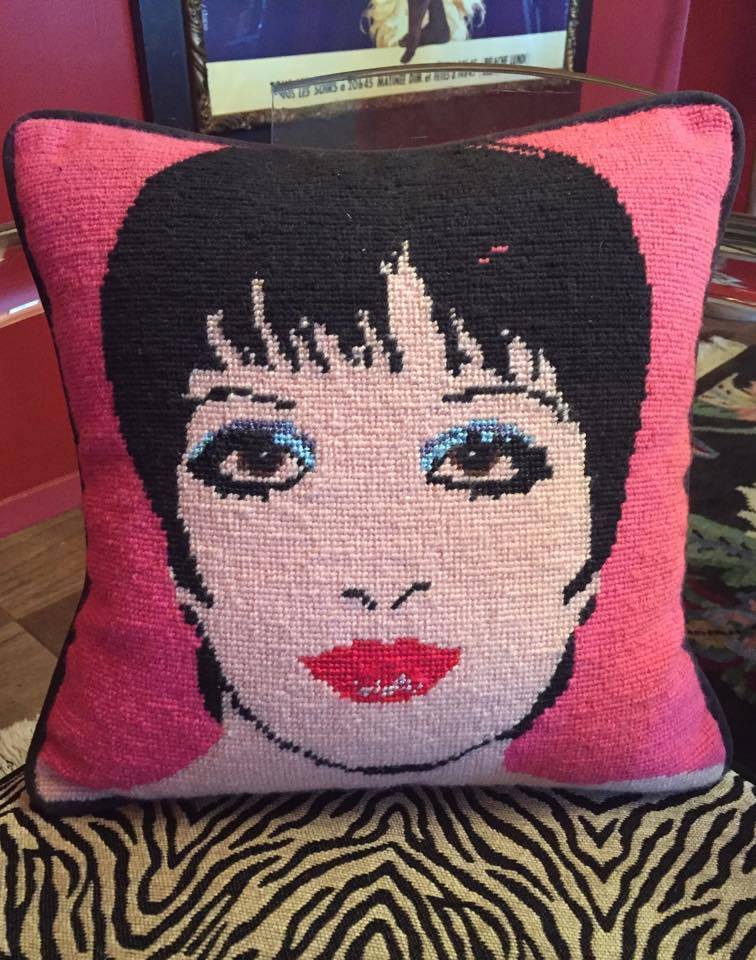 Liza Minnelli STEPPING OUT... Liza needlepoint! pillow!
