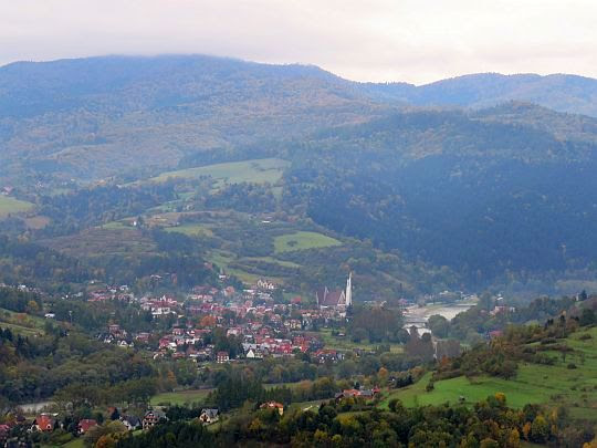 Widok na Krościenko nad Dunajcem. Widok na Krościenko nad Dunajcem.