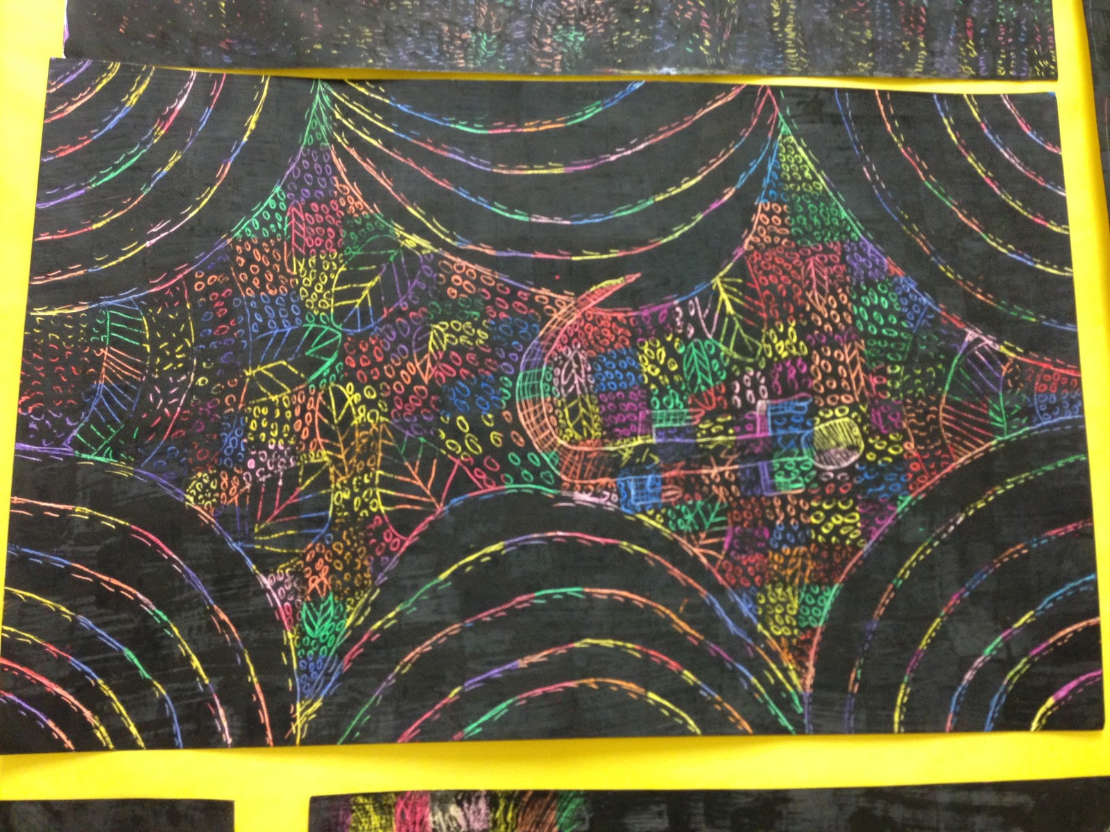 Apex Elementary Art scratchboards