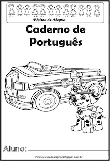 capa Capa para caderno Patrulha Canina