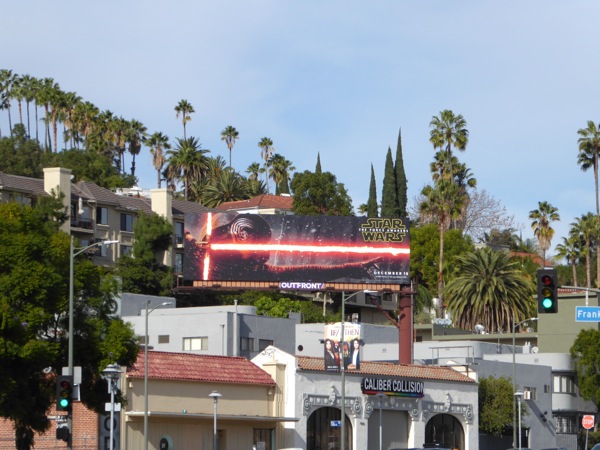 Star Wars: The Force Awakens film billboard Cahuenga Boulevard Star Wars Force Awakens film billboard