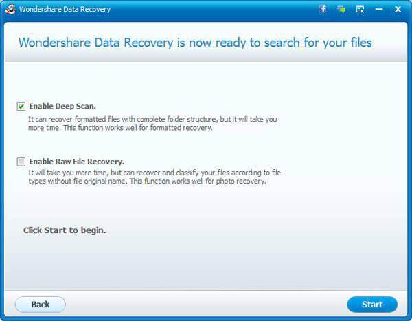 Wondershare Data Recovery - Scan