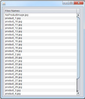 jtable files names list