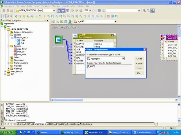Aggregator Transformation in Informatica