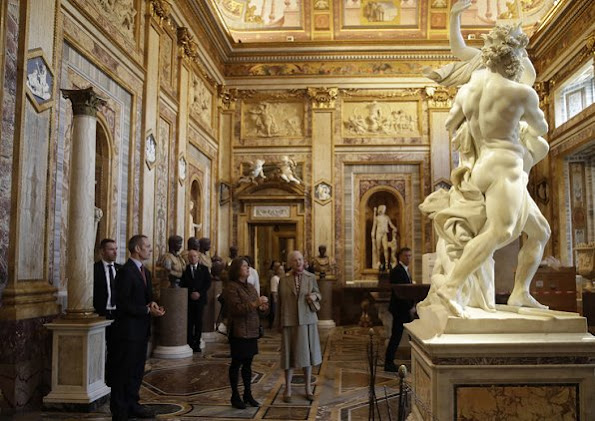 Queen Margrethe visited Borghese Art Gallery at Villa Borghese Gardens in Rome