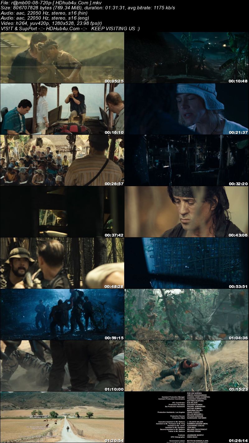 Rambo 2008 Hindi Dual Audio 720p BluRay 750mb Download
