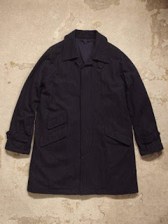 ts(s) Fly Front Raglan Sleeved Coat-Stitched Stripe Wool Cloth