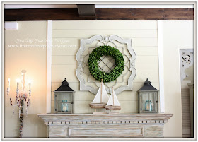Simple Nautical Fireplace Mantel Display-Farmhouse Style- From My Front Porch To Yours