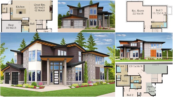 Architectural Composer 5 Bed And Great Modern House Plan