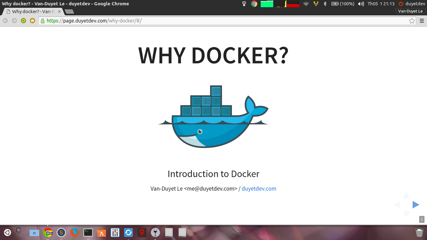 Talk: Why docker?
