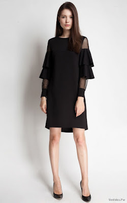 Vestido Negro Manga Larga Vestido Negro Manga Larga