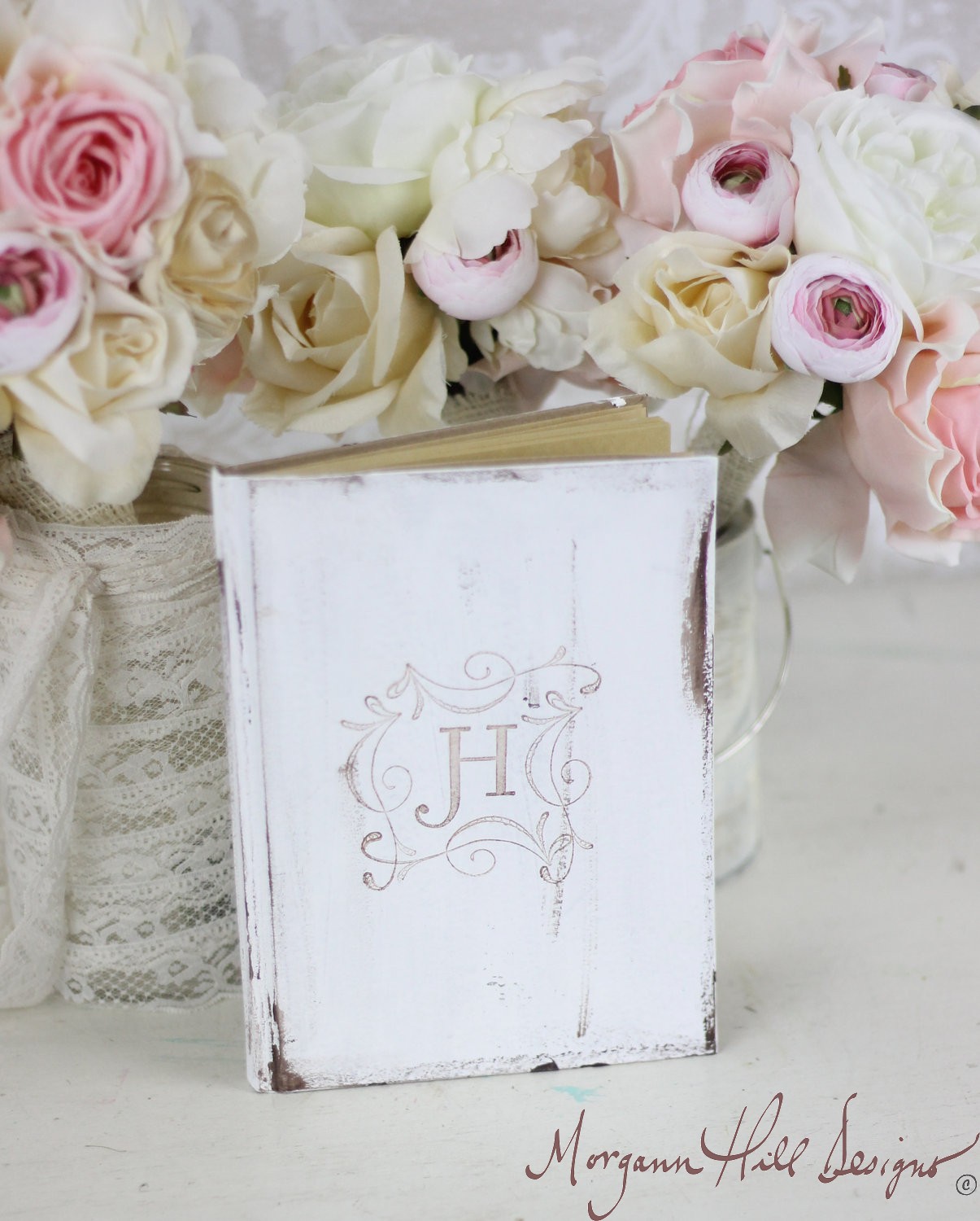 Morgann Hill Designs Bridal Shower Rustic Guest Book Shabby Chic
