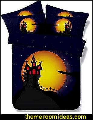 Chic Halloween Castle Digital Printing 4-Piece Duvet Cover Sets Chic Halloween Castle Digital Printing 4-Piece Duvet Cover Sets