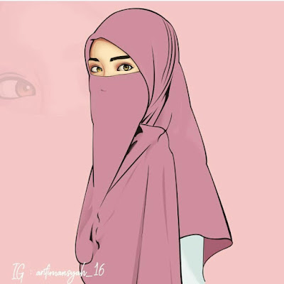 Kartun muslimah memakai cadar Kartun muslimah memakai cadar