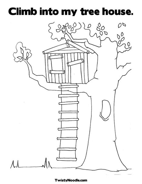 desenhos de casa na Árvore para colorir
