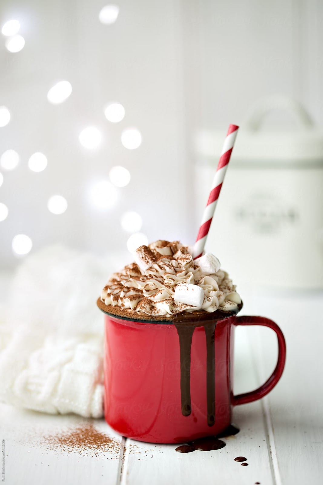 Hot Chocolate With Whipped Cream And Marshmallows
