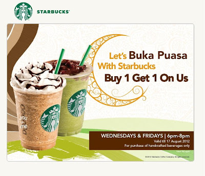 Starbucks Buy 1 FREE 1 Promotion (Ramadhan 2012)