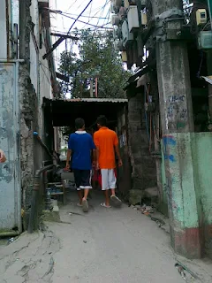 Entrance to a compound and a squatter area, Paranaque City, Metro Manila