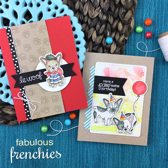 French Bulldog Cards by Jennifer Jackson | Fabulous Frenchies Stamp Set by Newton's Nook Designs #newtonsnook #handmade #frenchbulldog
