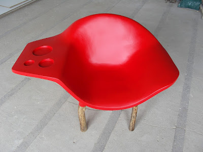 the Drink Chair in red by Ingid Michel & Frederic Pain, France 