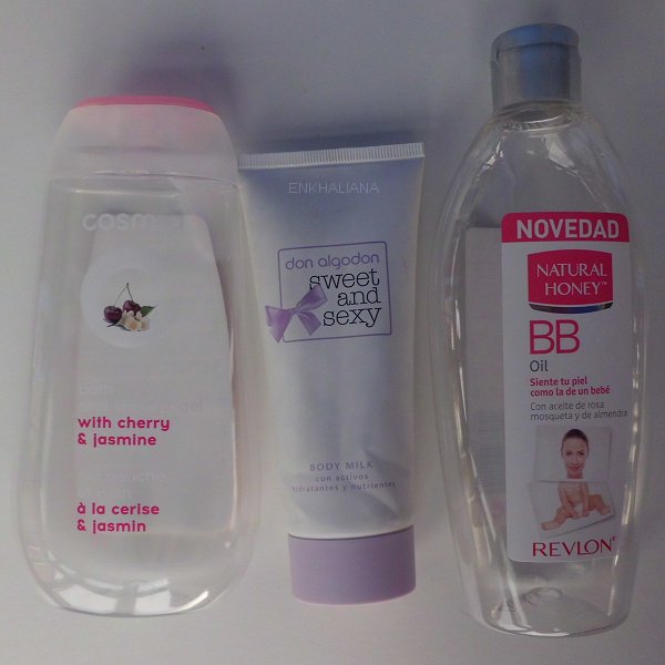 Cosmia Bath And Shower Gel / Don algodon Sweet and Sexy Body Milk / Natural Honey BB Oil Aceite de Rosa Mosqueta Y Almendra