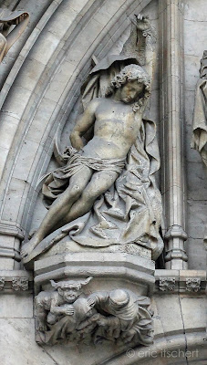 Sculptures, Saint Sébastien, hôtel de ville, Bruxelles, Grand-Place, 