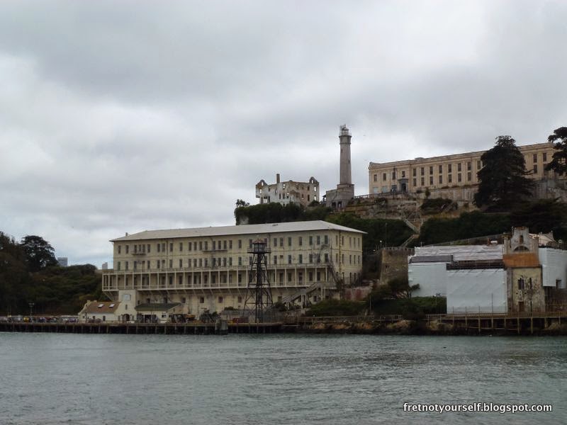 Alcatraz Island View of Building 64, Warden's house, Lighthouse and Main Cellhouse on Alcatraz