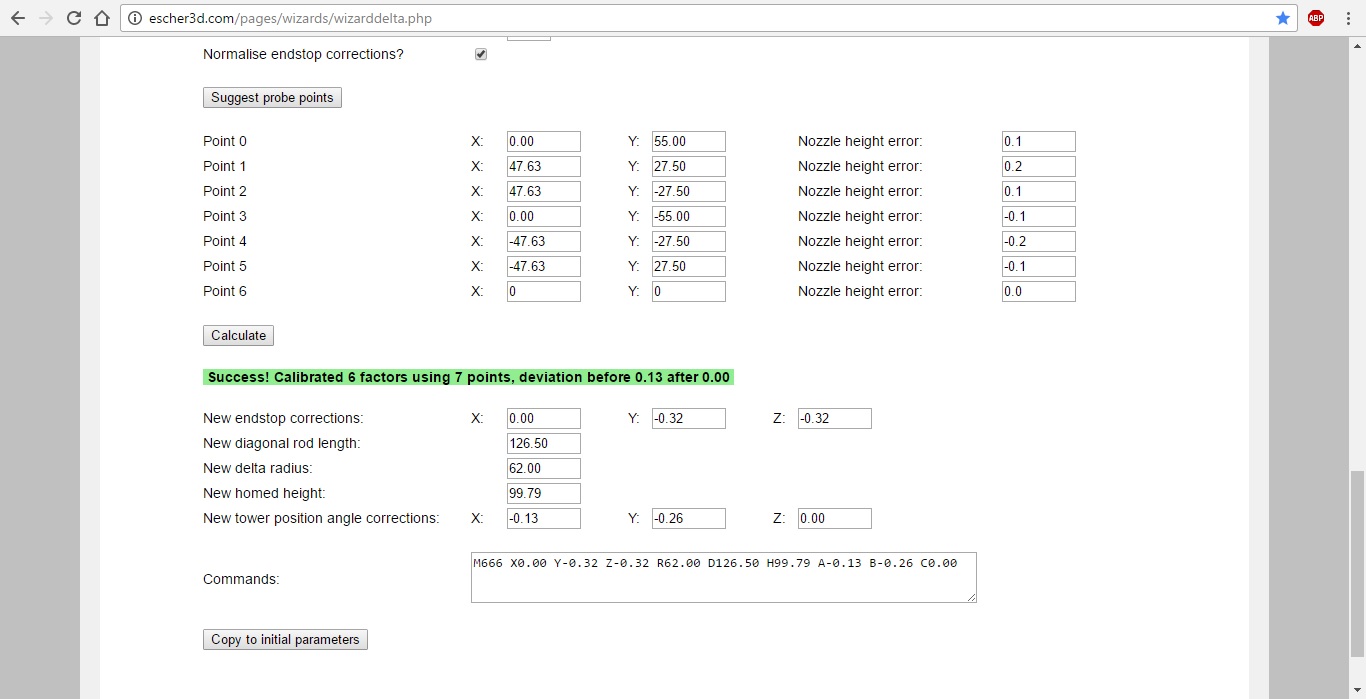 Cobalt Griffonary Delta 3D printer calibration the easy way
