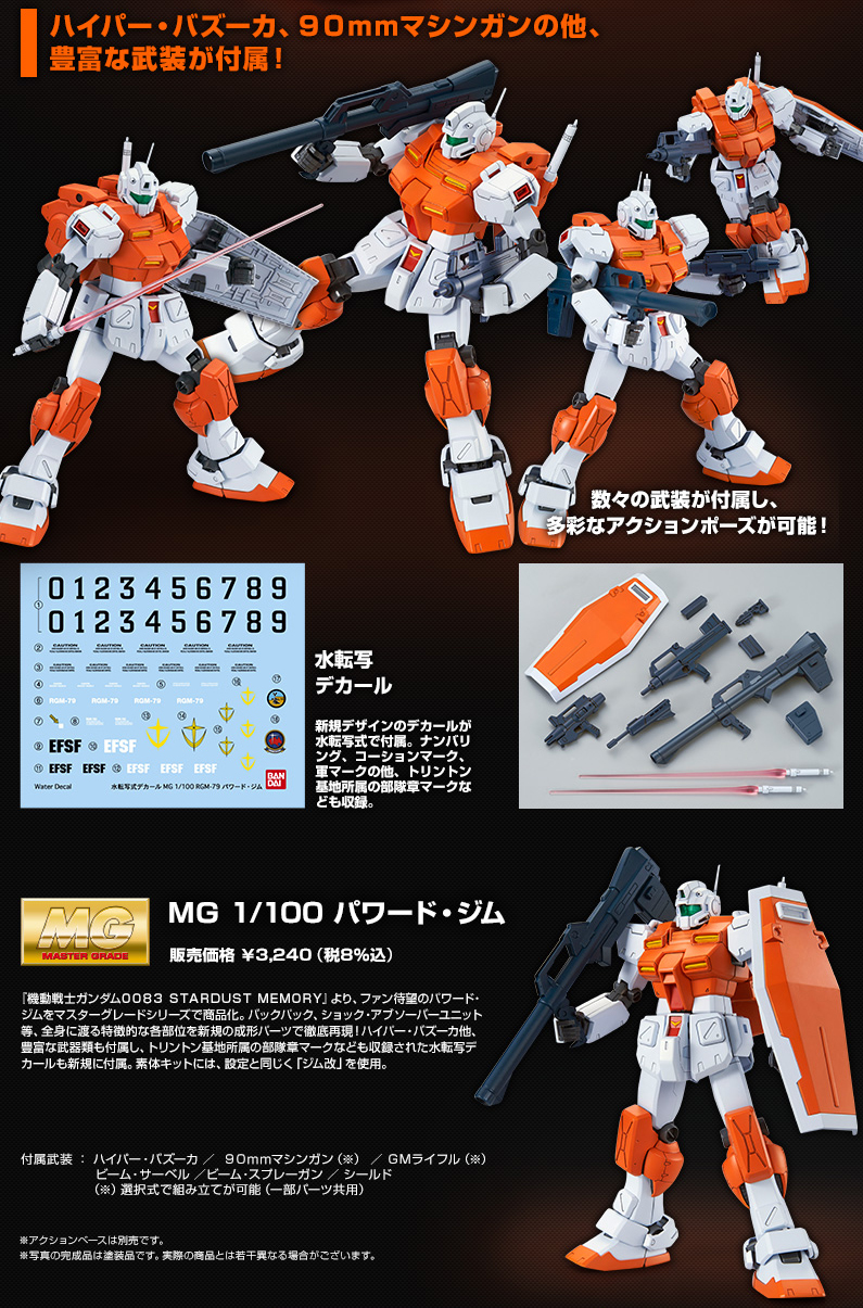 GUNDAM GUY: P-Bandai Excluisve: MG 1/100 Powered GM - Official Promo Images