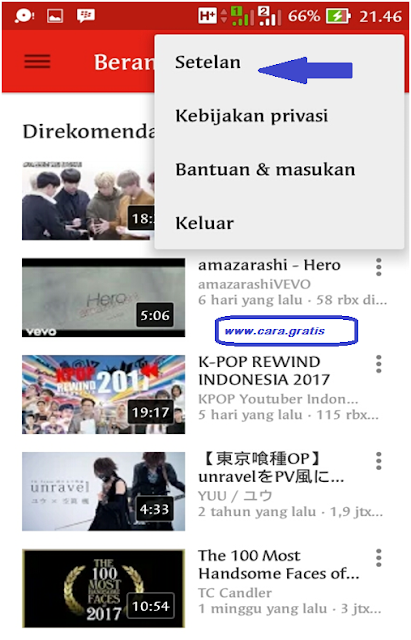 Setelan Youtube Setelan Youtube