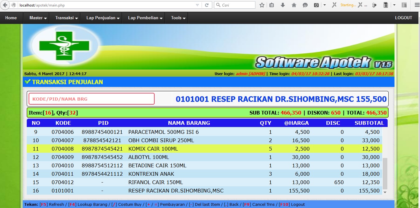 Aplikasi Apotek V1.5