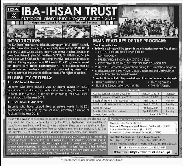 IBA-Hasan Trust NTHPB 2019 Scholarship IBA-Hasan Trust NTHPB 2019 Scholarship