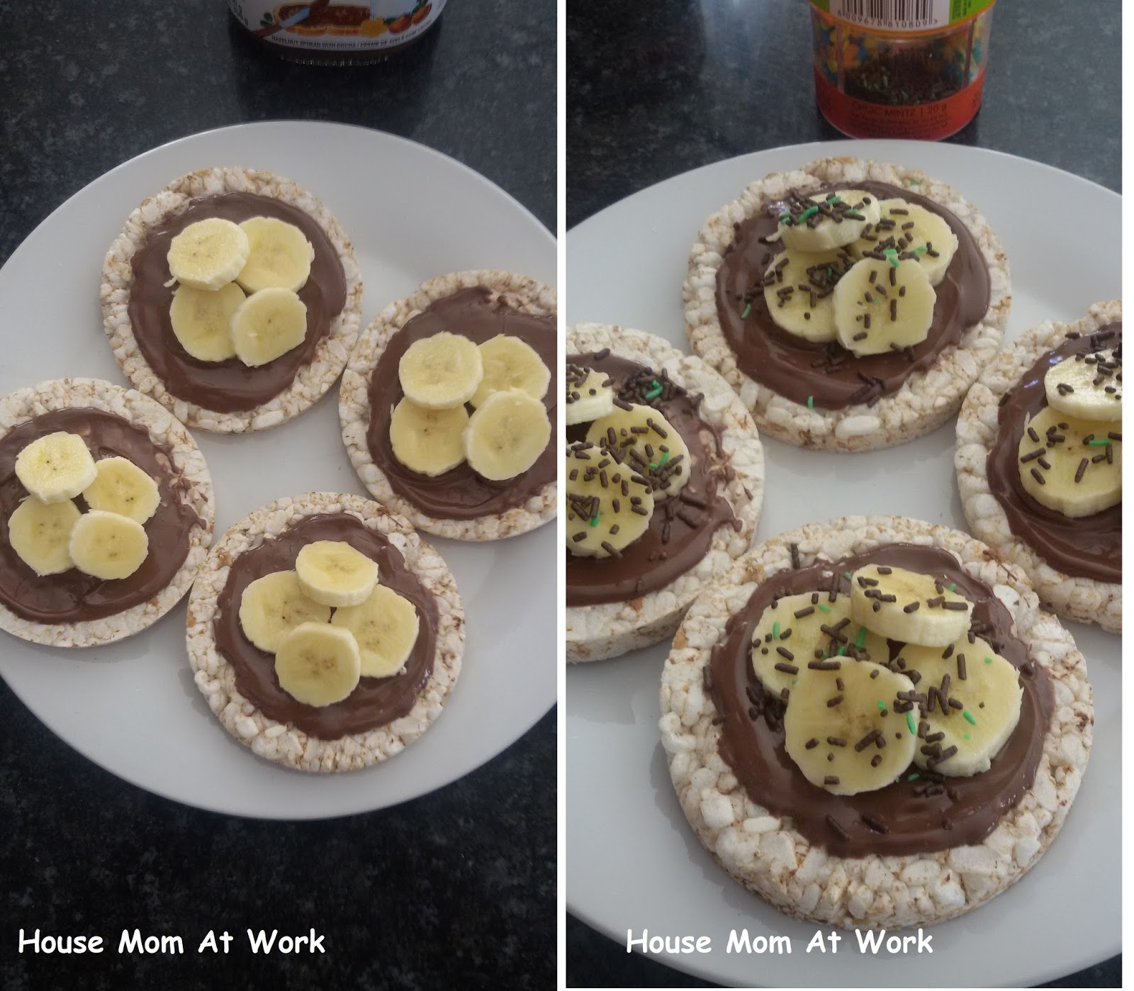 House Mom At Work Rice Cakes with Nutella and Banana Kids Recipes