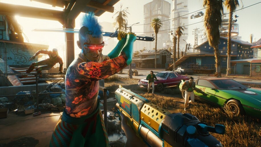 Cyberpunk 2077, Katana, Enemies, 4K, #7.2462