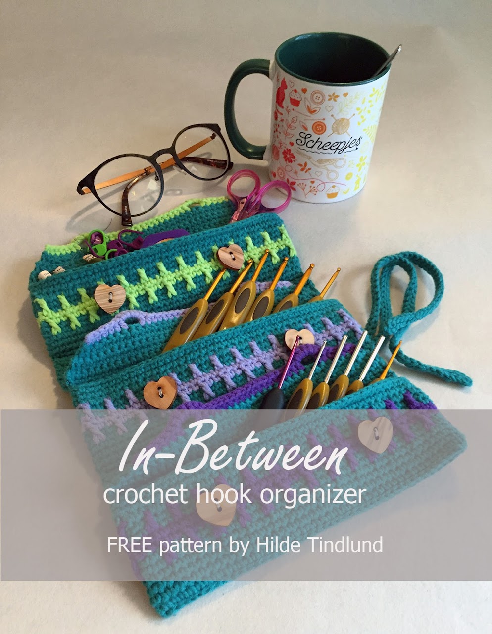 InBetween Crochet Hook Organizer FREE pattern by Hilde Tindlund