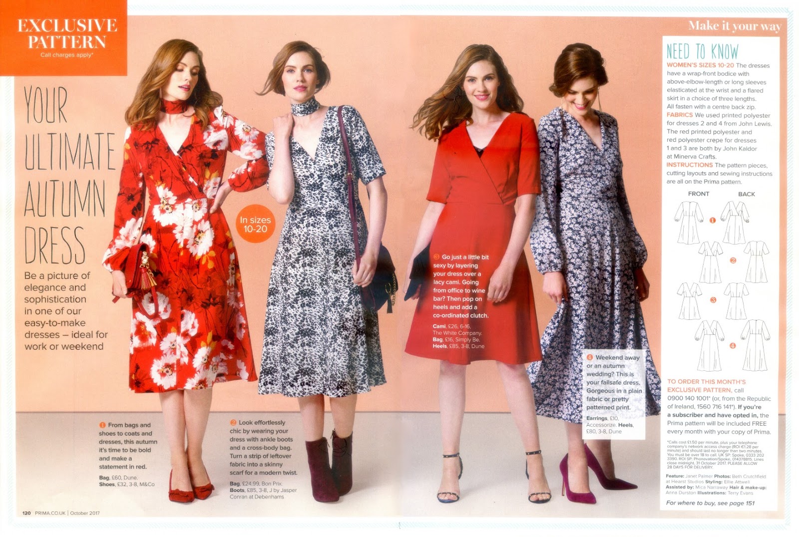 Sew, incidentally...: PRIMA Magazine - October 2017, Wrap Front Dresses