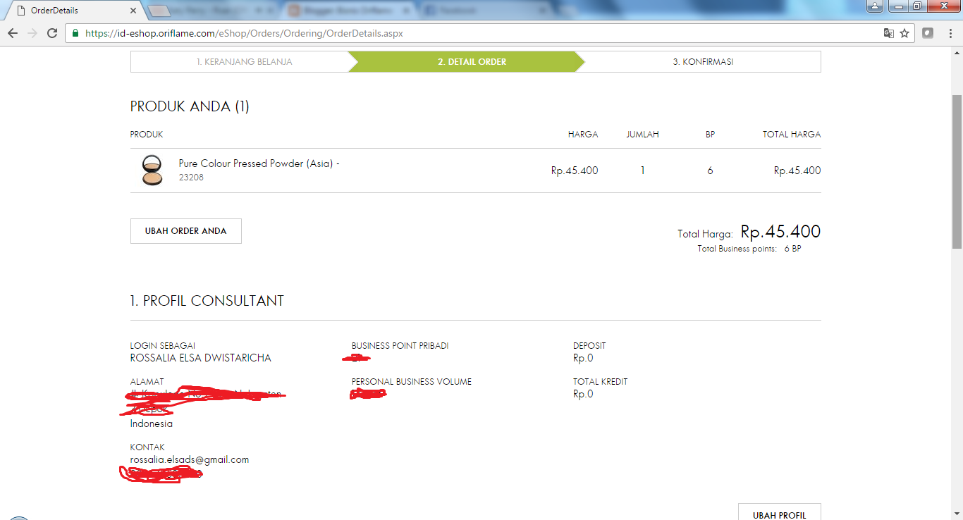 Bisnis Oriflame Cara Order Oriflame secara Online