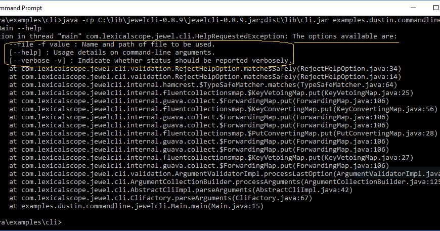 Inspired by Actual Events: Java Command-Line Interfaces (Part 5): JewelCli