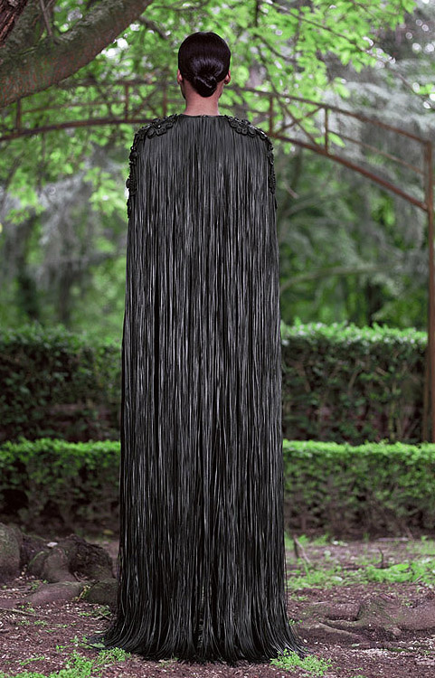 black leather fringe gown givenchy