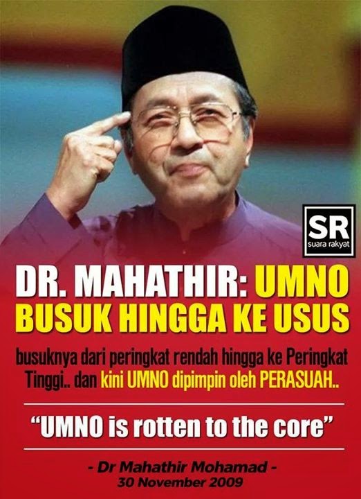 MAHTHIR: UMNO IS ROTTEN TILL INTENTINES