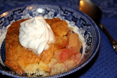 Summertime Peach Cobbler - super easy cuppa cuppa cobbler made with fresh peaches, cinnamon sugar and a simple buttery batter.