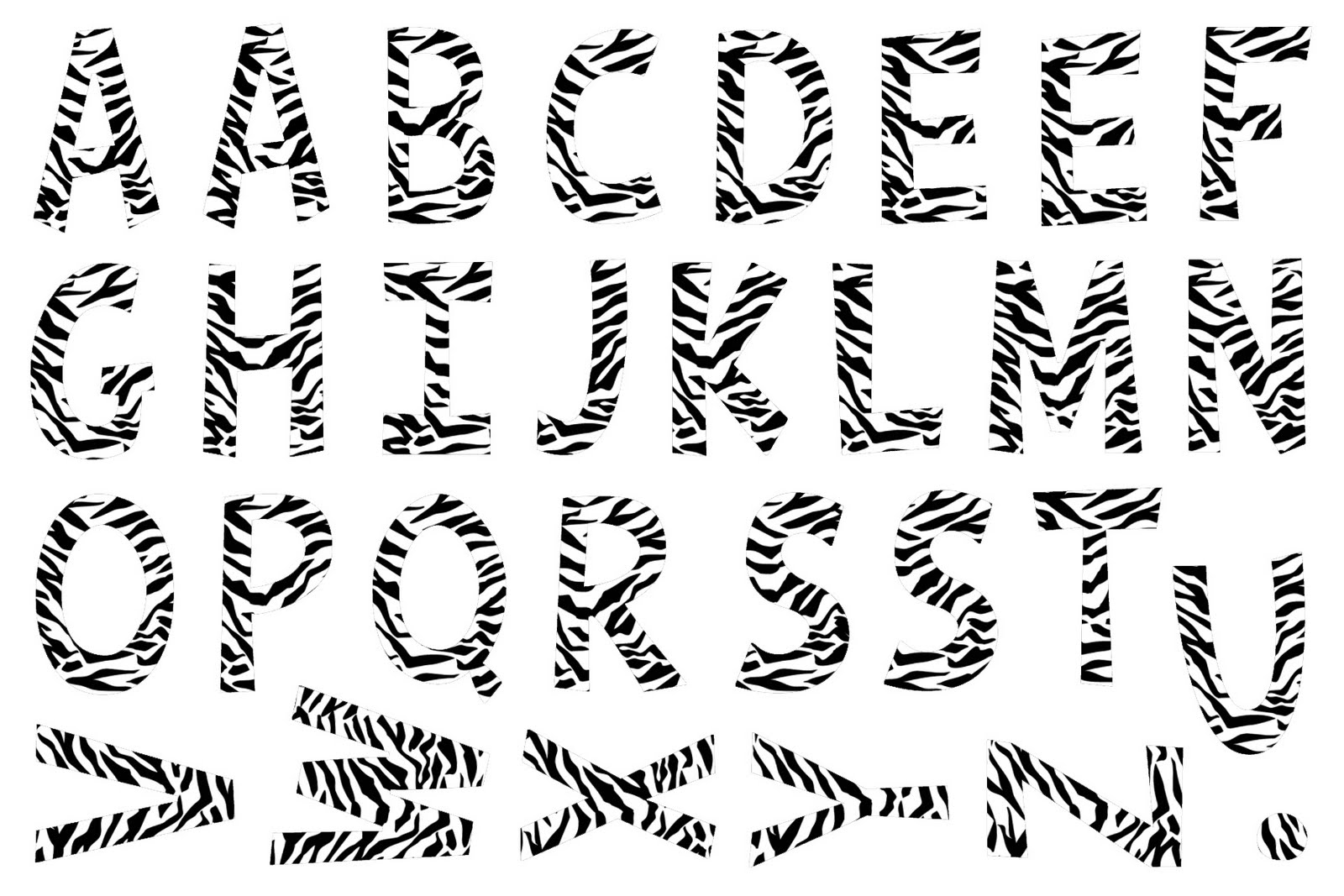 zebra print letter coloring pages - photo #7